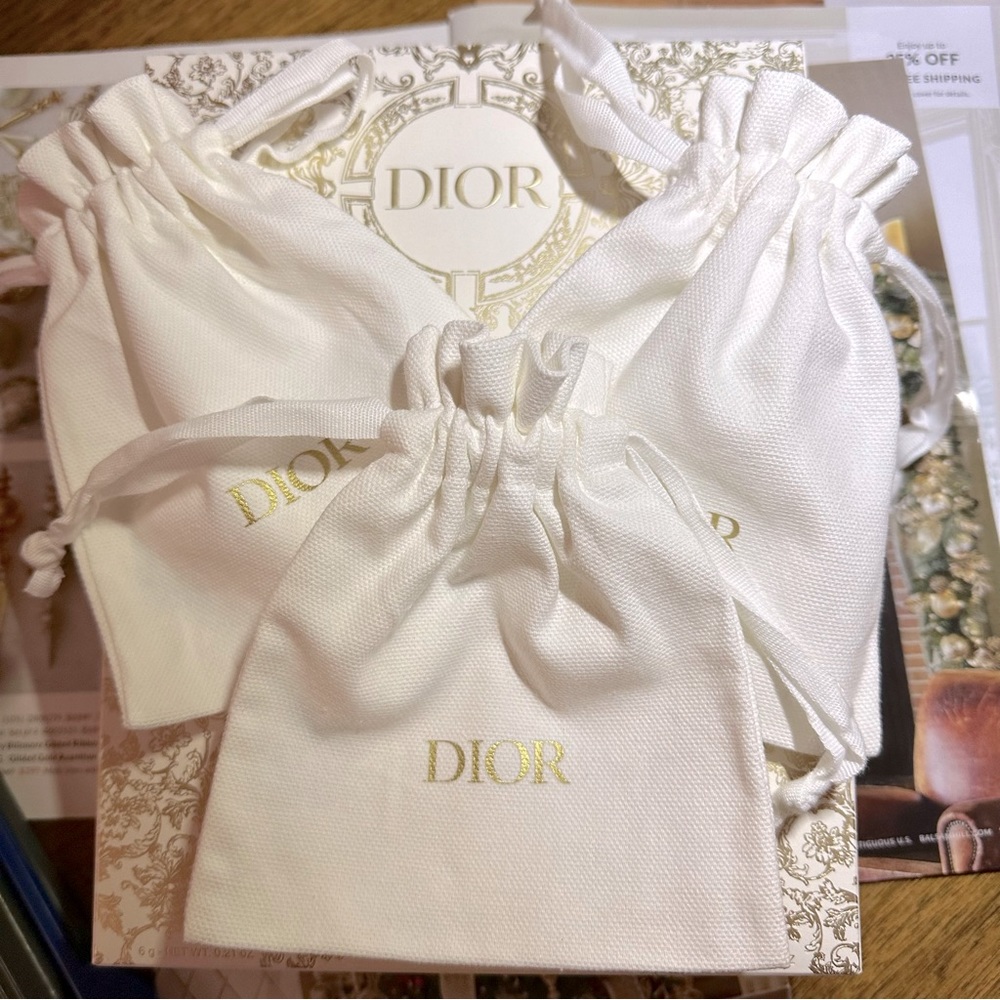 Brand New 3 DIOR Drawstring Pouches